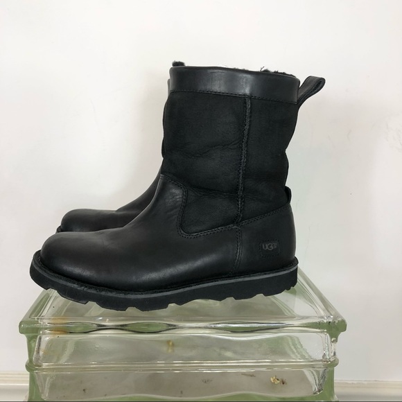 UGG Other - UGG Mens Black leather & Suede boots 7 mid calf